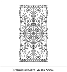 stained glass templates, round elements for stained glass windows. Gothic windows. Vintage frames. Church stained-glass windows