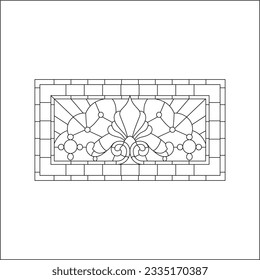 stained glass templates, round elements for stained glass windows. Gothic windows. Vintage frames. Church stained-glass windows