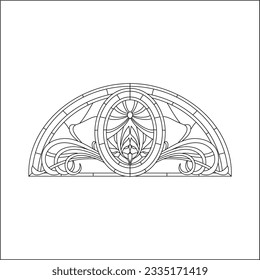 stained glass templates, round elements for stained glass windows. Gothic windows. Vintage frames. Church stained-glass windows