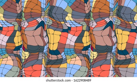 Stained glass texture, abstract colorful mosaic vector background. Geometric multicolor texture. Can be used for trendy wallpaper, ad, booklets, posters, flyers, web design