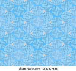 Stained glass texture from spirals. Seamless pattern.