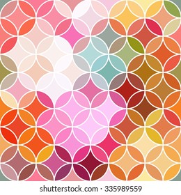 Stained glass vector background. Beautiful seamless pattern in mosaic style.