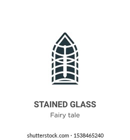 Stained glass vector icon on white background. Flat vector stained glass icon symbol sign from modern fairy tale collection for mobile concept and web apps design.