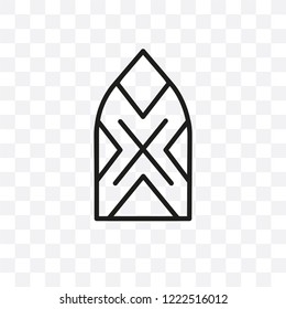 Stained glass vector linear icon isolated on transparent background, Stained glass transparency concept can be used for web and mobile