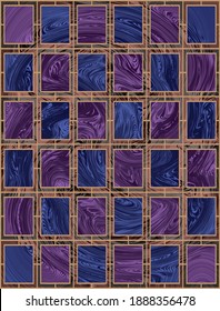 Stained glass window. Abstract  background. Noise structure with colored tiles. Vector image