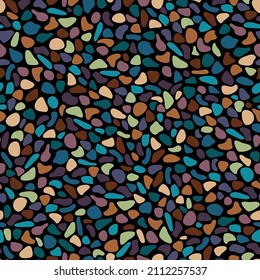 stained glass window. abstract geometric shapes. chaotic mosaic tiles. vector seamless pattern. color illustration. repetitive background. textile design template. fabric swatch. wrapping paper