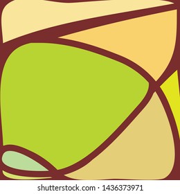 Stained Glass Window with abstract shapes and colorful glass inserts.