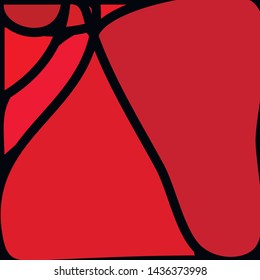 Stained Glass Window with abstract shapes and colorful glass inserts.