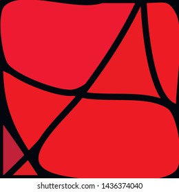 Stained Glass Window with abstract shapes and colorful glass inserts.