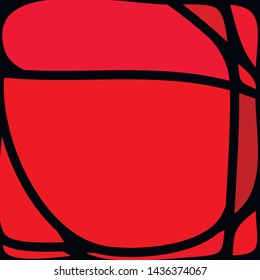 Stained Glass Window with abstract shapes and colorful glass inserts.