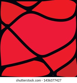 Stained Glass Window with abstract shapes and colorful glass inserts.