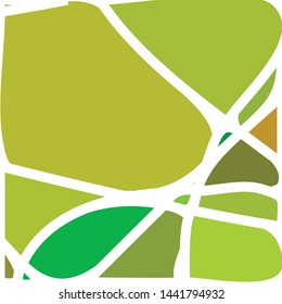 Stained Glass Window with abstract shapes and colorful glass inserts.