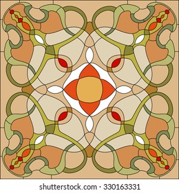 Stained glass window in Art Nouveau style