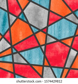 Stained glass window background. Abstract watercolor mosaic pattern.