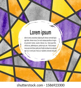 Stained glass window background. Abstract colorful watercolor mosaic pattern.