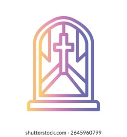 Stained Glass Window Color gradient illustration vector icon which can easily modify or edit 
