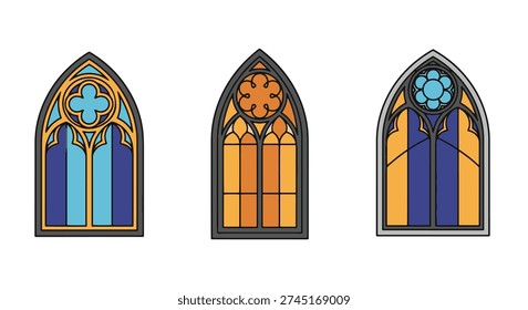 Stained Glass Window creative abstract art vector