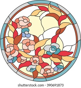 stained glass window flower pattern