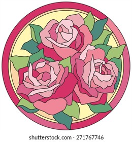  Stained Glass Window Flowers Rose