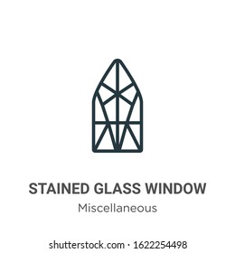 Stained glass window glyph icon vector on white background. Flat vector stained glass window icon symbol sign from modern miscellaneous collection for mobile concept and web apps design.