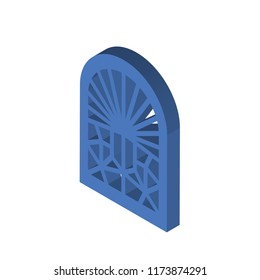 Stained glass window isometric left top view 3D icon