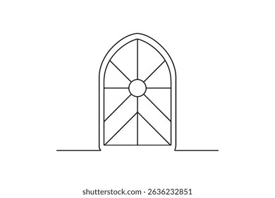 Stained Glass Window Patterns continuous one line drawing minimalism design