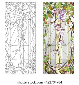 Stained Glass Window Purple Floral Pattern Stock Vector Royalty Free Shutterstock