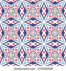 Stained glass window seamless pattern. Background mandala stained glass. Mosaic medallion pattern. Vector stock illustration