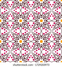 Stained glass window seamless pattern. Background mandala stained glass. Mosaic medallion pattern. Vector stock illustration
