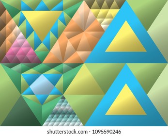 stained glass window, triangulation, random figures