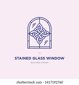 Stained Glass Window – Vector Line Icon