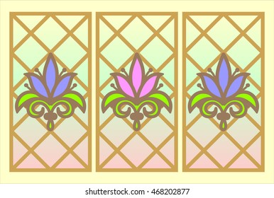 stained glass windows with floral ornaments lily
