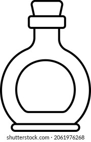 Stained Potion Bottle Vector Line Icon Design, Halloween costume Symbol, Holiday Celebrations Sign, Saints Eve festivals Stock illustration, poison flask Concept