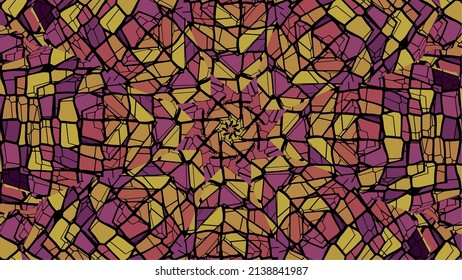 stained window vibrant color geometric shapes background abstract design illustration