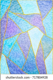 Stained-glass composition of colored glass. Stained glass window for interior design. Tiffany stained glass. Leaded pane. 
