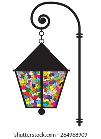 Stained-glass old lantern