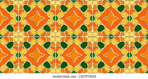 Stained-glass tile seamless  pattern in vector format