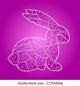 stained-glass violet Easter Bunny