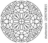 Stained-glass window in gothic style. Medieval mosaic tile texture.