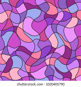 Stained-glass window. Pattern with lines and waves. Universal texture. Dinamic geometric background. Lineal wallpaper. Print for polygraphy, t-shirts and textiles. Decorative style. Line art creation