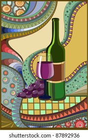 Stained-glass window Wine