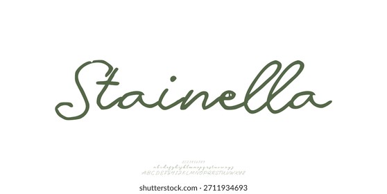 Stainella is a natural handwritten script with smooth organic curves and a friendly elegant look.