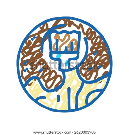 staining hardwood floor doodle icon sketch vector. staining hardwood floor sign. isolated symbol illustration