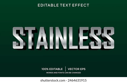 Plantilla de efectos de texto 3D inoxidable