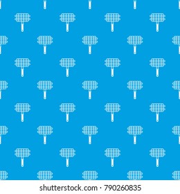 Stainless barbecue grill camping basket pattern repeat seamless in blue color for any design. Vector geometric illustration