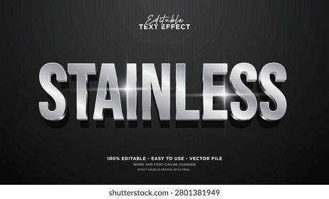 Stainless editable text effect, steel mock up