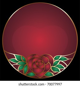 Stainless frame with heart-shaped rose