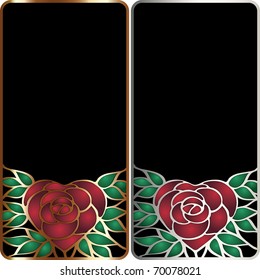 Stainless frame with heart-shaped rose
