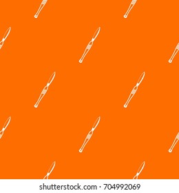 Stainless medical scalpel pattern repeat seamless in orange color for any design. Vector geometric illustration
