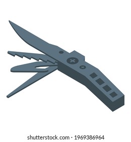 Stainless multitool icon. Isometric of Stainless multitool vector icon for web design isolated on white background